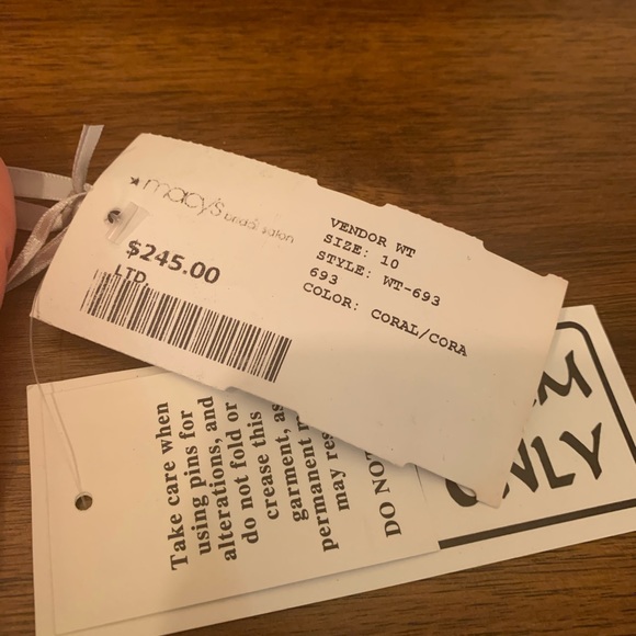 NWT Peach Formal Dress from Macy’s Bridal - Picture 4 of 4